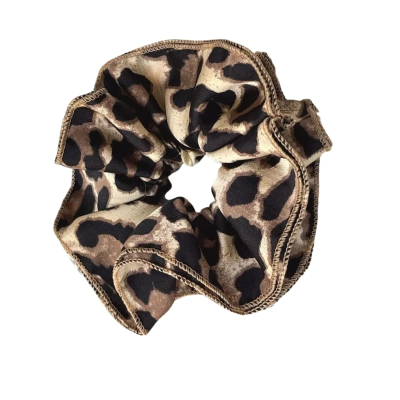 Vintage Hair Scrunchy Girl Leopard Print Hairpieces Female Elegant Headdress