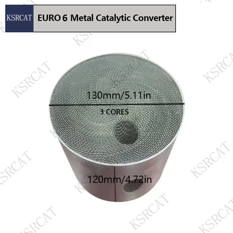 Universeller Katalysator für Porsche EURO 6 Metall 130x120mm 3-Kern Dreiwege-Rundwaben-Katalysator