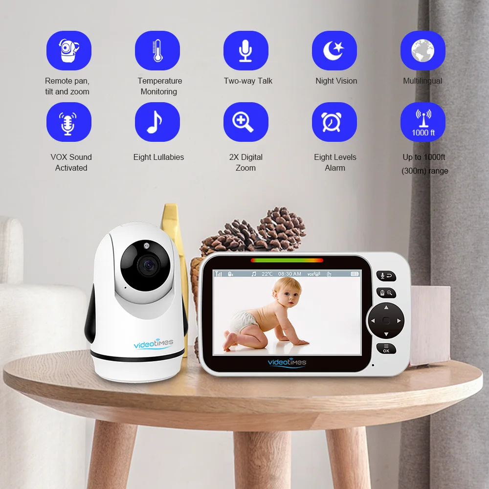 5.0 inch digital Infrared night vision baby camera wireless baby monitor