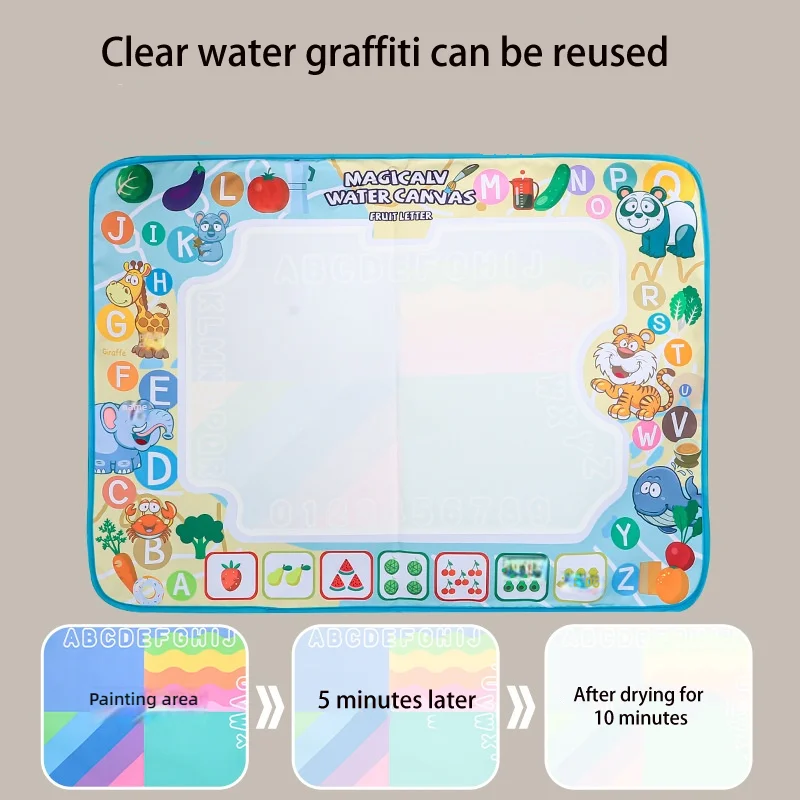 Large Size Magic Water Drawing Mat for Kids, Reusable Mess-Free Aqua Doodle Blanket, Toddlers Educational Painting Toy with Wate