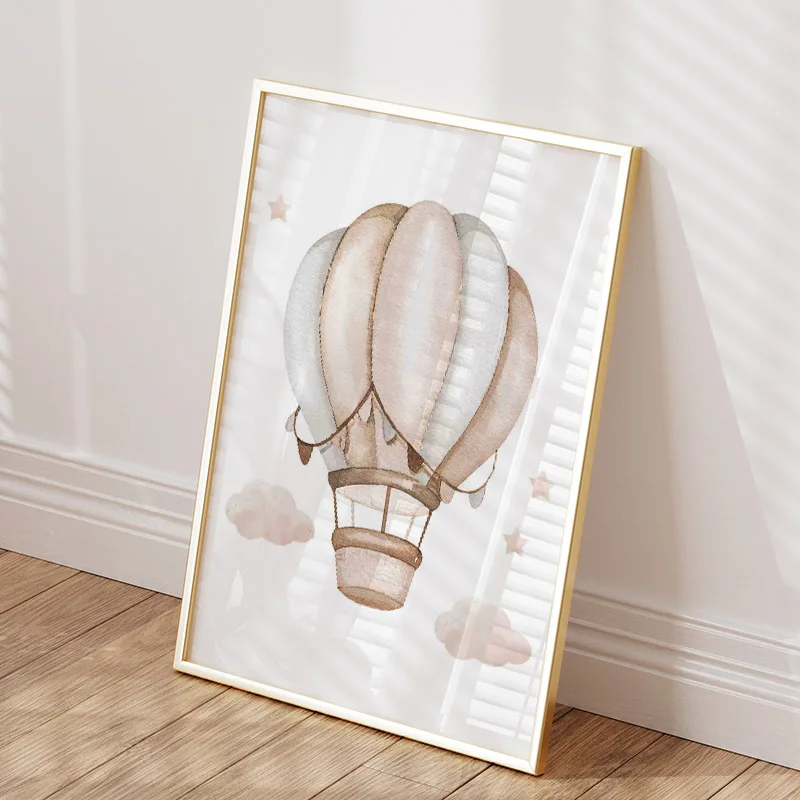 Elephant Balloon Rainbow Moon Stars Cloud Swing Baby Kids Posters For Wall Art Nursery Canvas Prints  Home Room Decor Pictures