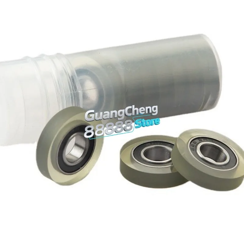 1 pz 8x28x10 Rulli Rivestiti In PU Con Cuscinetto 608 PU60828-10 OD 28mm Poliuretano Che Forma Ruote 8*28*10 Pulegge Coperte In Gomma