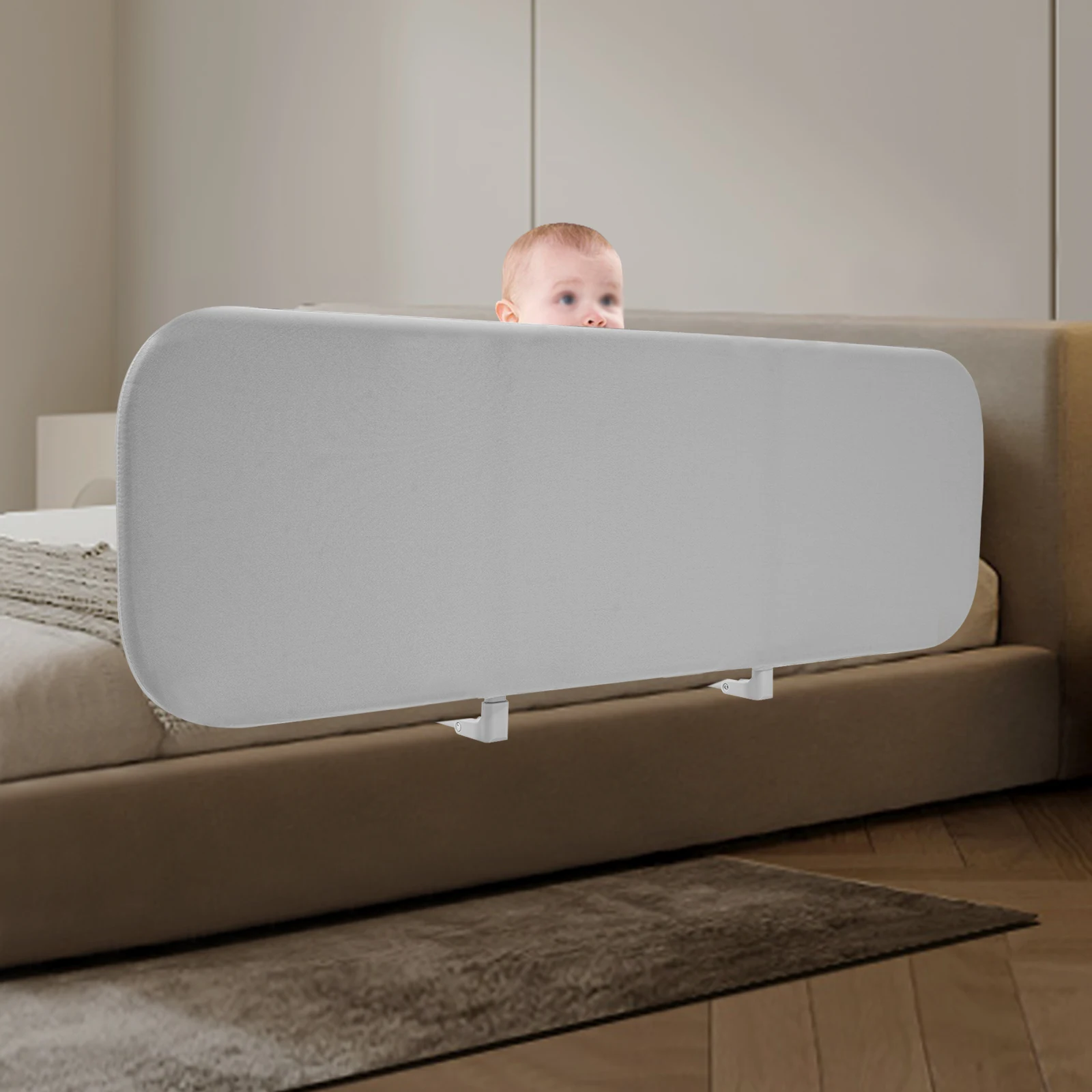 

Складная поручня для кровати из нержавеющей стали, 120 см, серая поручня для кровати, прикроватное крепление, матрас для кровати 10-30 см для 95% типов кровати