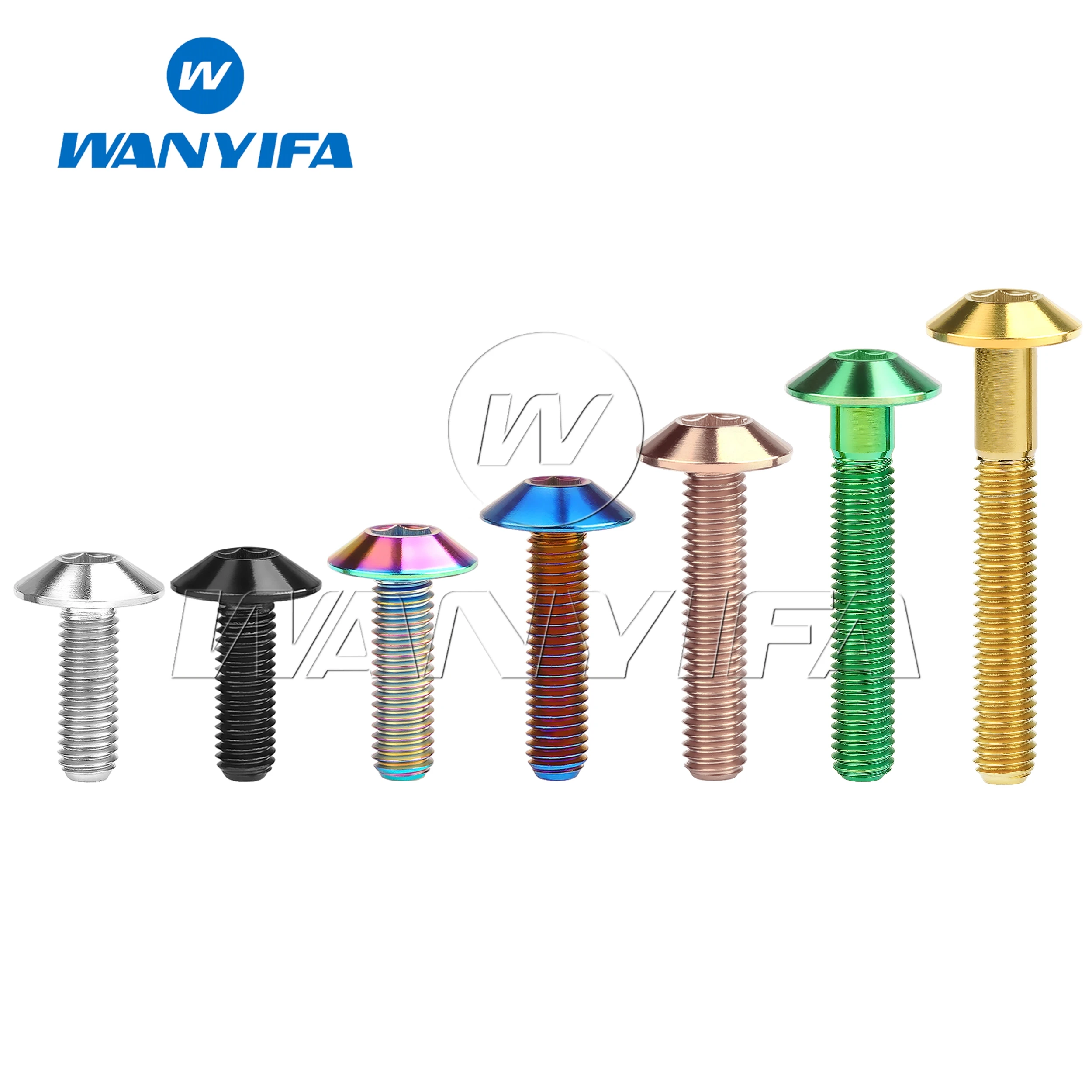 Wanyifa Titanium Bolts Allen Hex Head M6 x 12 15 20 25 30 35mm Motorcycle Screws 5pcs/lot