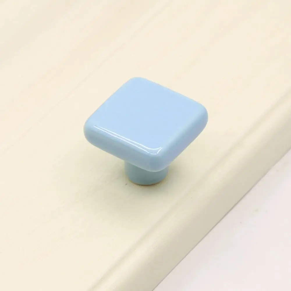 Simplicity Single Hole Colored Ceramic Knob Ceramic Square Door Knob Modern Pull Handles Cabinet Knob Furniture