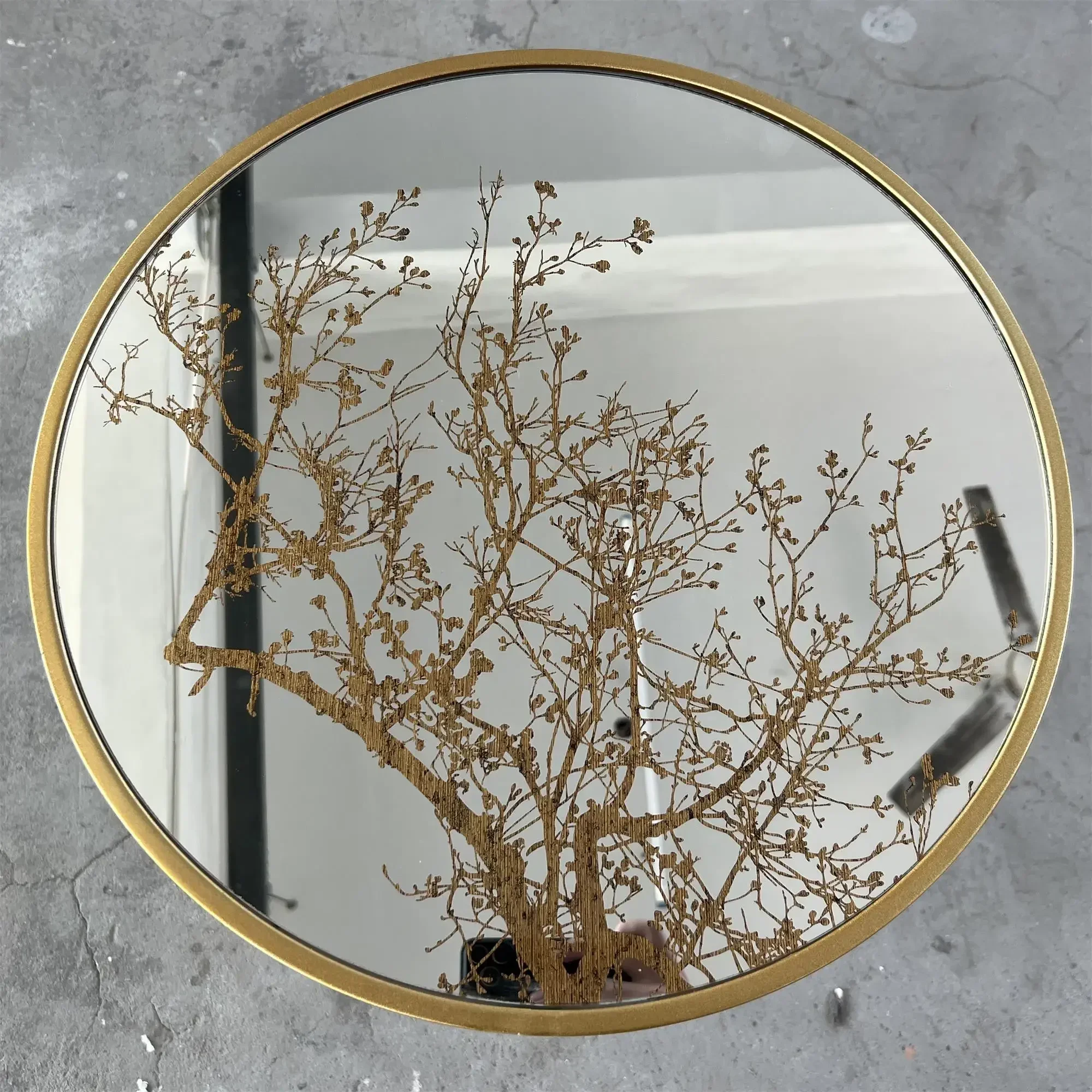 

'Wholesale Trending American-Style round Mirror Top Side Table Home Furniture with New Modern Styles Metal Base Latest Design