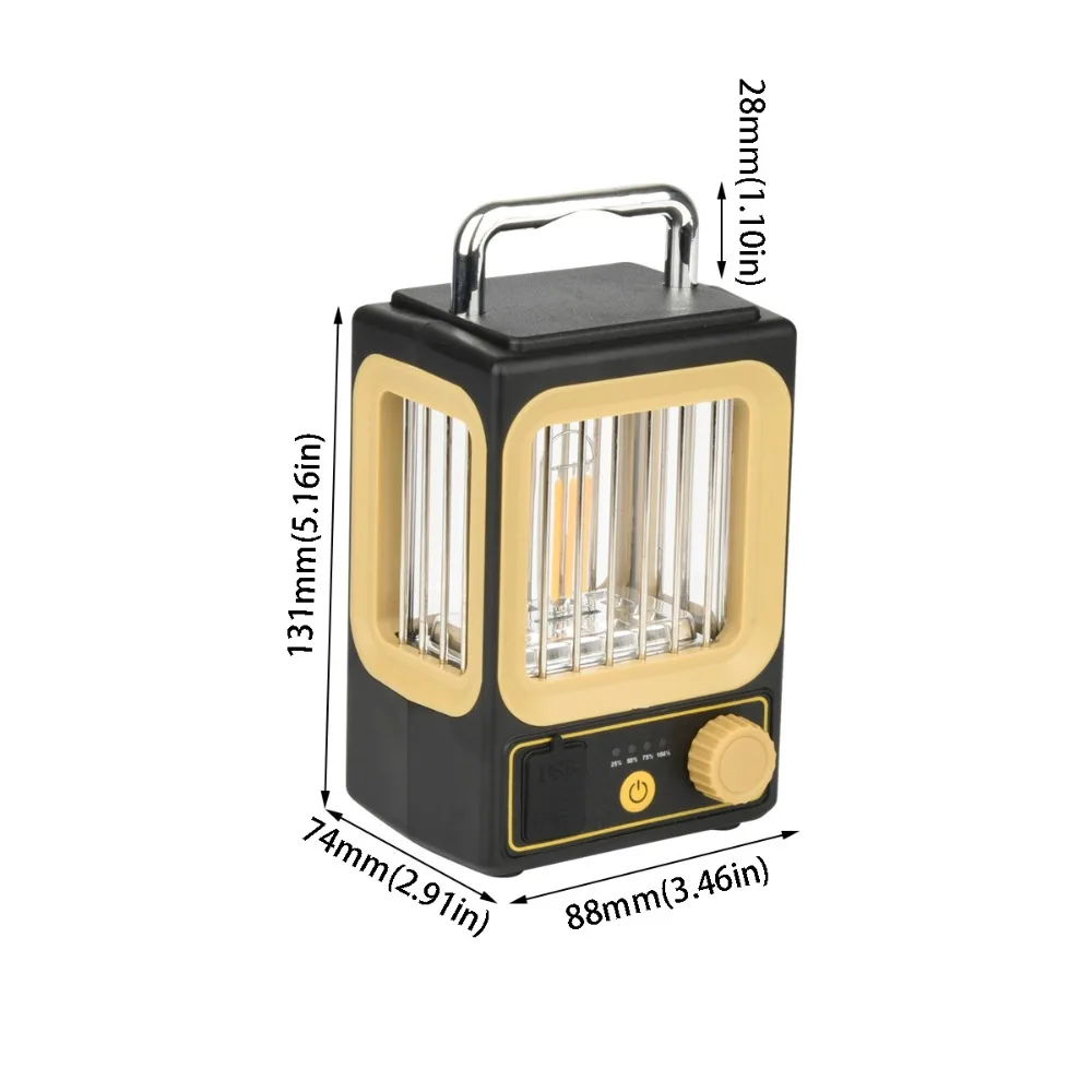 

Stepless Dimming Solar Garden Lamp Rechargeable Battery Waterproof Design Camping Lamp Convenient Charging Handheld Operation
