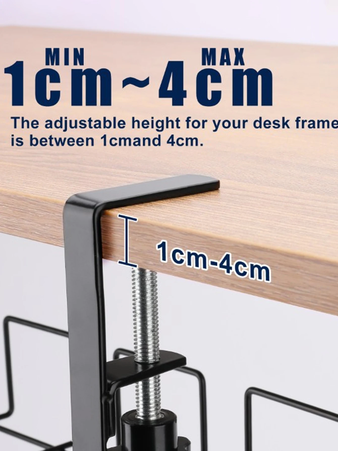 1pc Under Desk Cable Management Tray, Organizer For Wire, Cord, Power Strip, Office Under Table Storage Rack