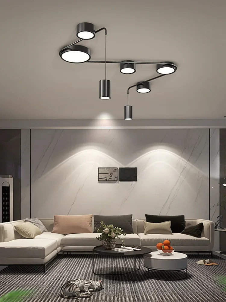 Modern LED Ceiling Chandelier Lights Nordic Minimalist Black Ceiling Lamp For Living Room Bedroom Hallway Indoor Simple Lighting