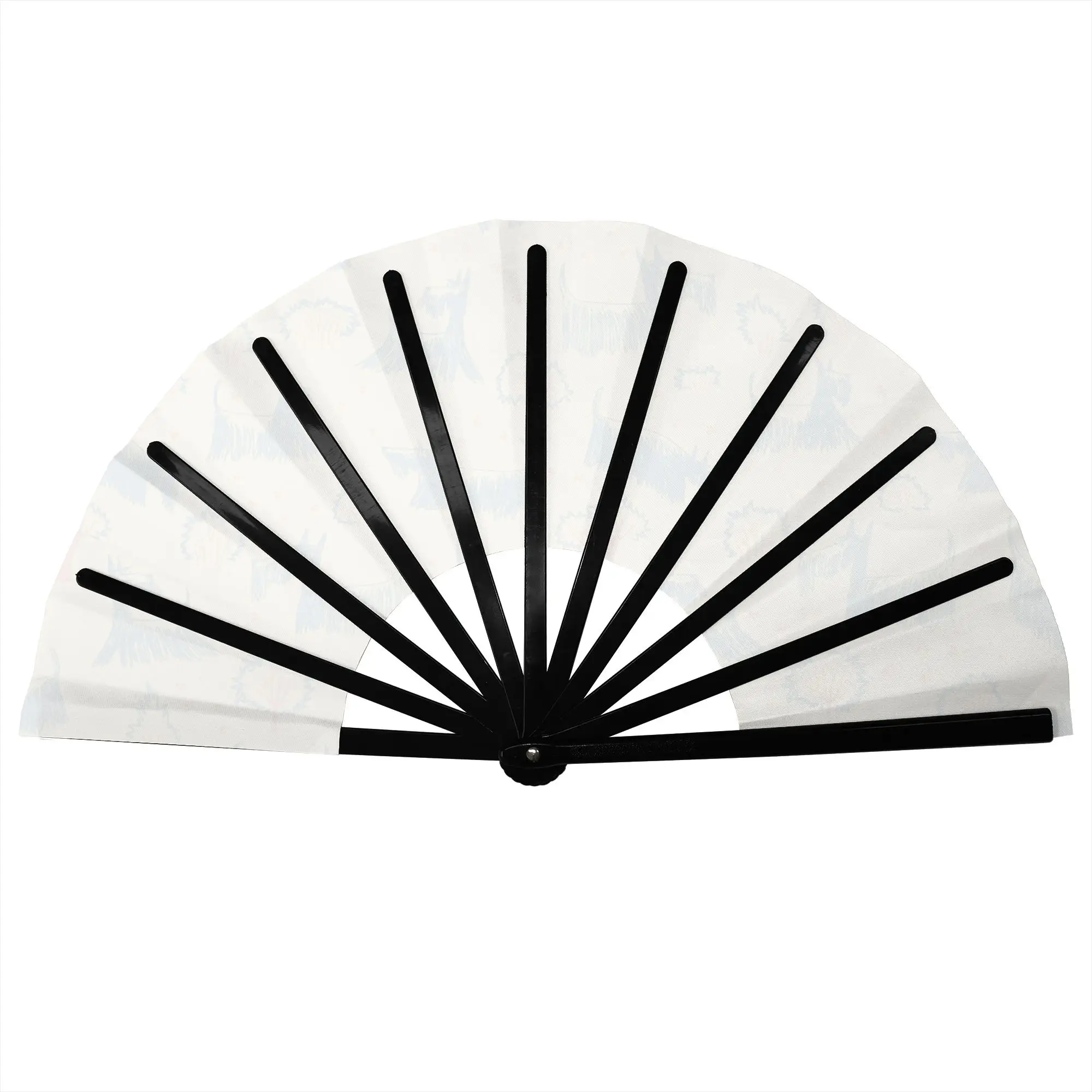 Scottish Terrier Dog Stylish Hand Fan Scottie Pet Printed Polyester Fan Aesthetic Costume Prop Folding Fans For Sports Events
