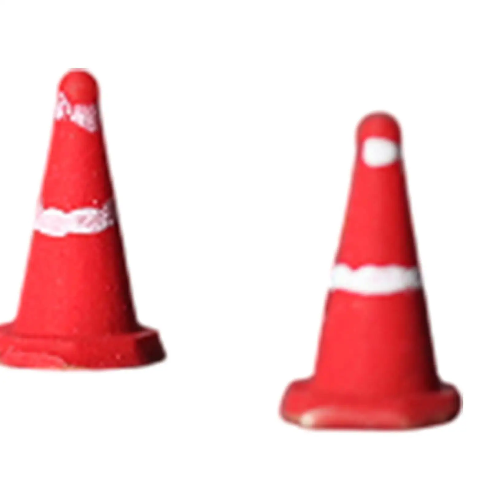 4 peças 1/64 escala cones de trânsito em miniatura mini sinal de trânsito para crianças