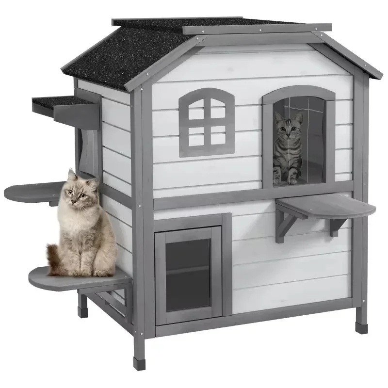 Supply of high-quality outdoor wooden cat and dog pet housesOutdoor cat house weatherproof,