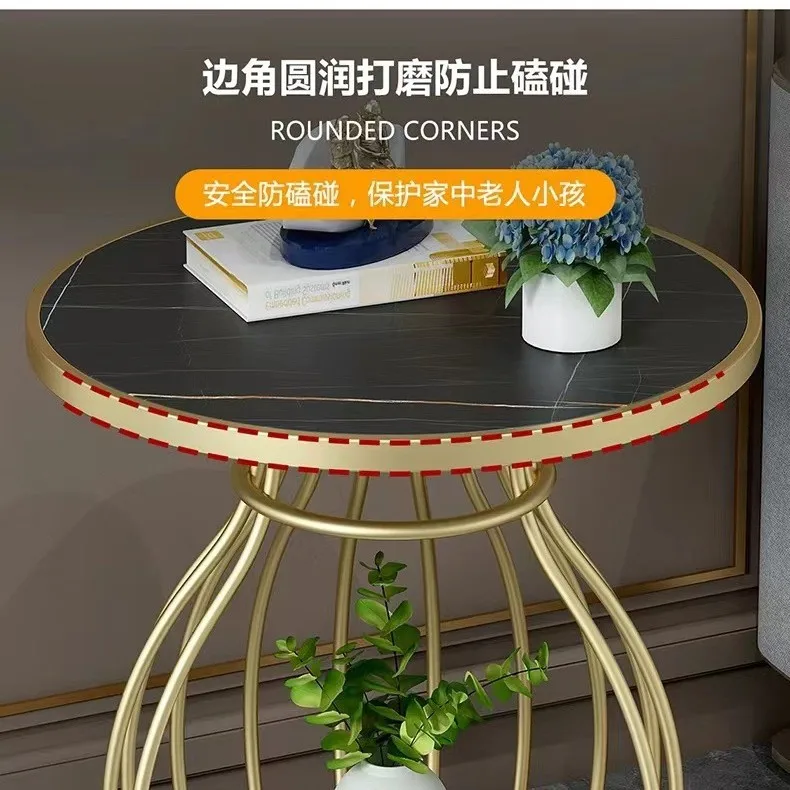 Slate side corner table, modern light luxury living room, sofa side cabinet, creative Internet celebrity small coffee table