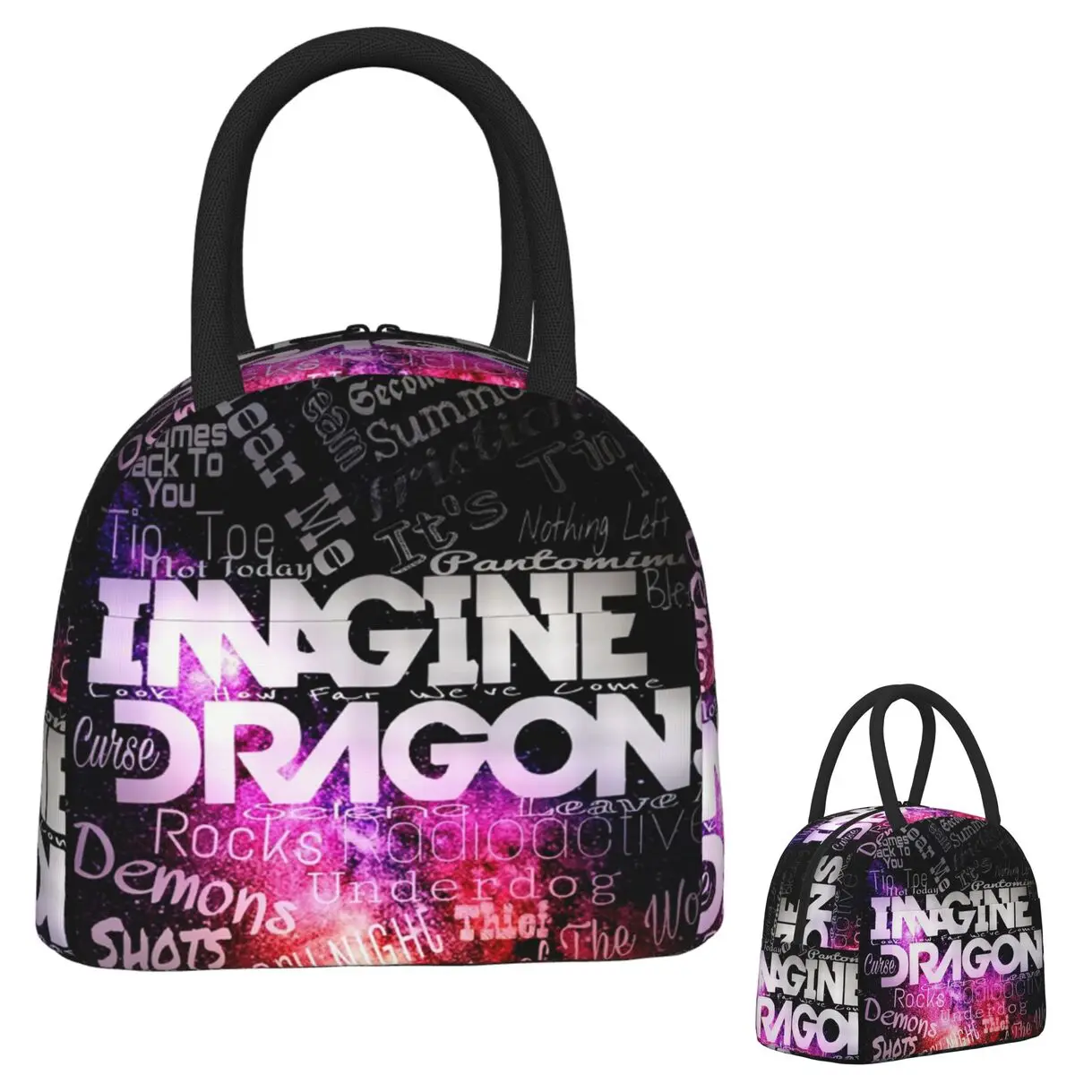 

Imagine Dragons Insulated Lunch Bag for Women Kids Leakproof Food Boxes Thermal Lunch Box Tote