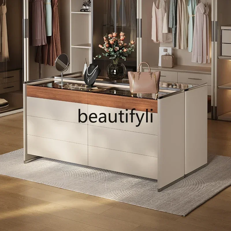 

Italian minimalist solid wood eight-bucket cabinet, cloakroom, Nakajima, high-end storage locker