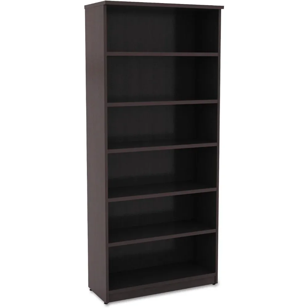 ALEVA638232ES 31.75 in. x 14 in. x 80.25 in. Valencia Series 6-Shelf Bookcase - Espresso