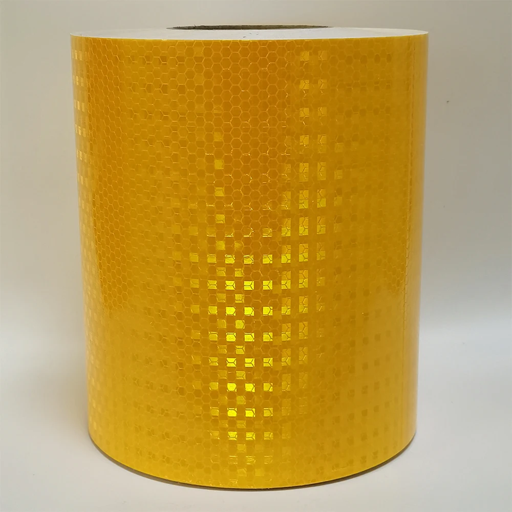 20cm*5m Reflective Tapes Bright Honeycomb Orange-Yellow Reflectors Strip Waterproof Adhesive High Reflection Stickers For Truck