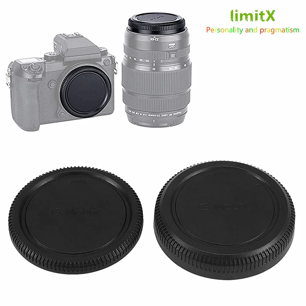 Fuji GFX Mount Camera Body & Rear Lens Cap For Fujifilm GFX 100 100S II 100SII 100II 50S II 50R 50SII Cameras