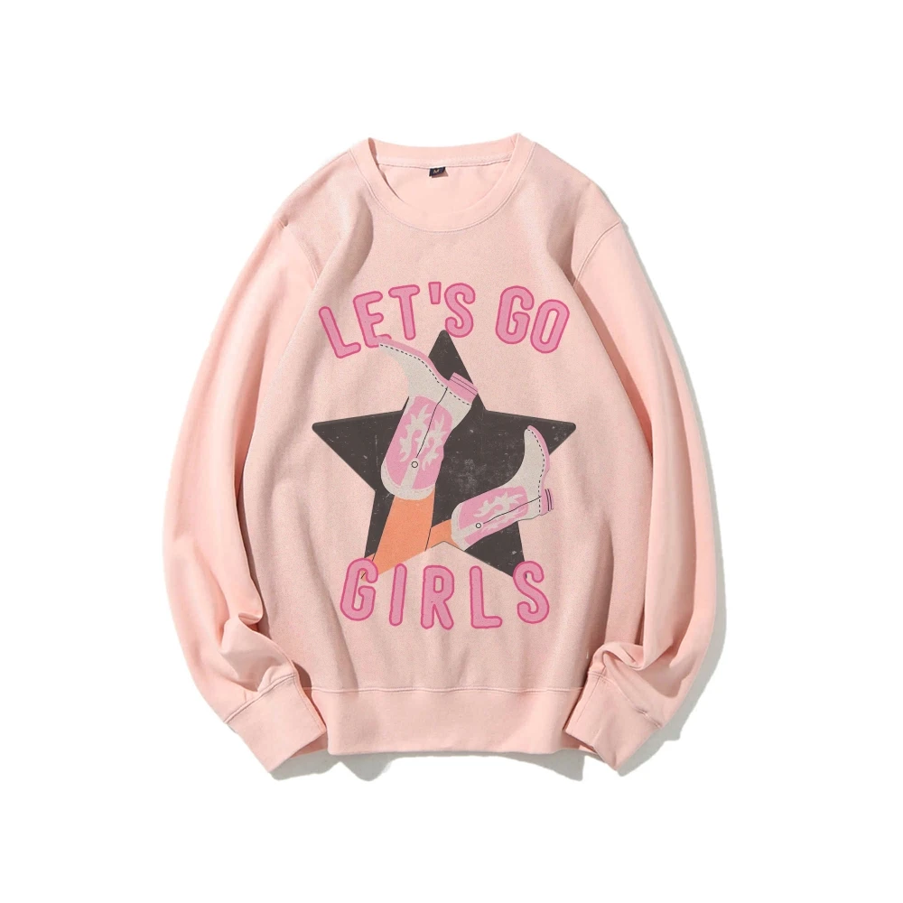 Let's Go Girls Sweatshirt Cowboy Boot Sweater Country Music Sweatshirt Western Sweatshirt Nashville Crewneck Sweatshirt