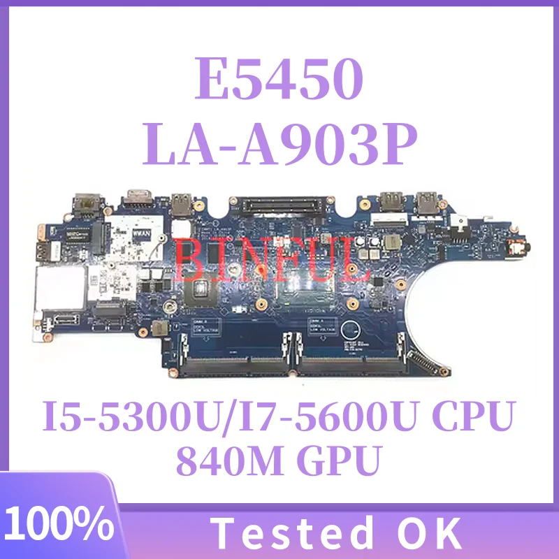 LA-A903P pour dell Latitude E5450 carte mère d'ordinateur portable avec processeur I5-5300U/I7-5600U et carte mère GPU 840M 2GB