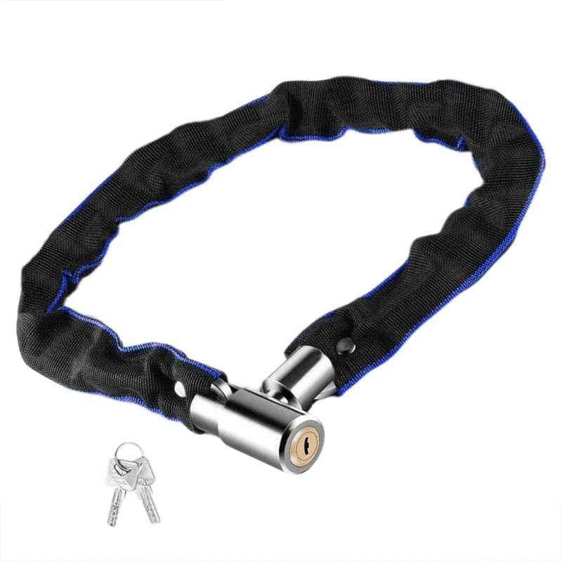 Road Bike Chain Lock Long AntiTheft Bicycles Chain Lock Bike Safety Chain Lock With 2 Key for Motorcycle, Scooter, Fence