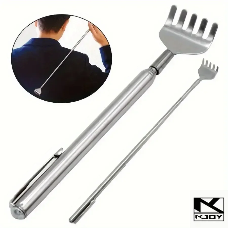 kkjoy Extendable Back Scratcher Silvery Stainless Steel for men women gift
