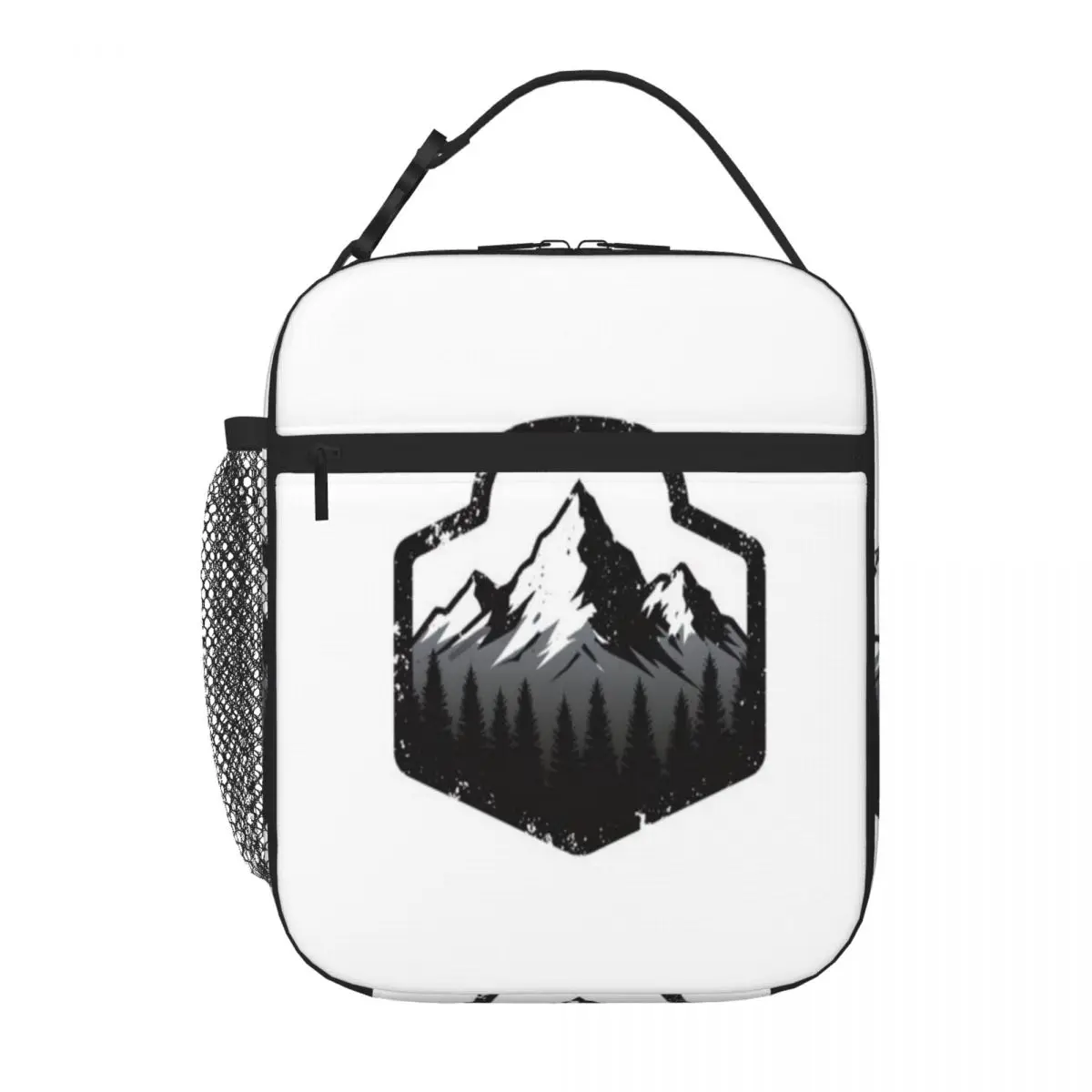 Hot Sale Retro Mountain Hiking Badge Adventure Patch Three Compartment Waterproof Lunch Bag Countryside Trip Thermal Tote