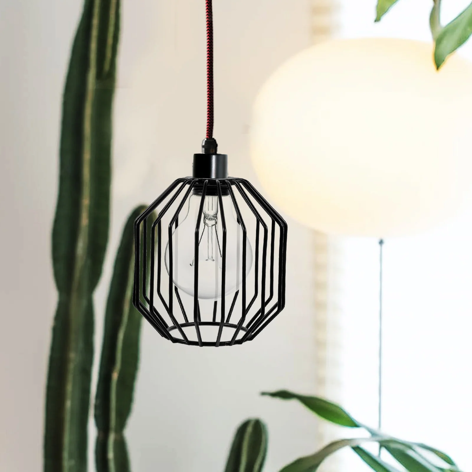 

Metal Lamp Shades 2.1cm Inner Diameter Transparent Ball Shape Replacement Shade for Home Bar Restaurant Hanging Lamp Accessories