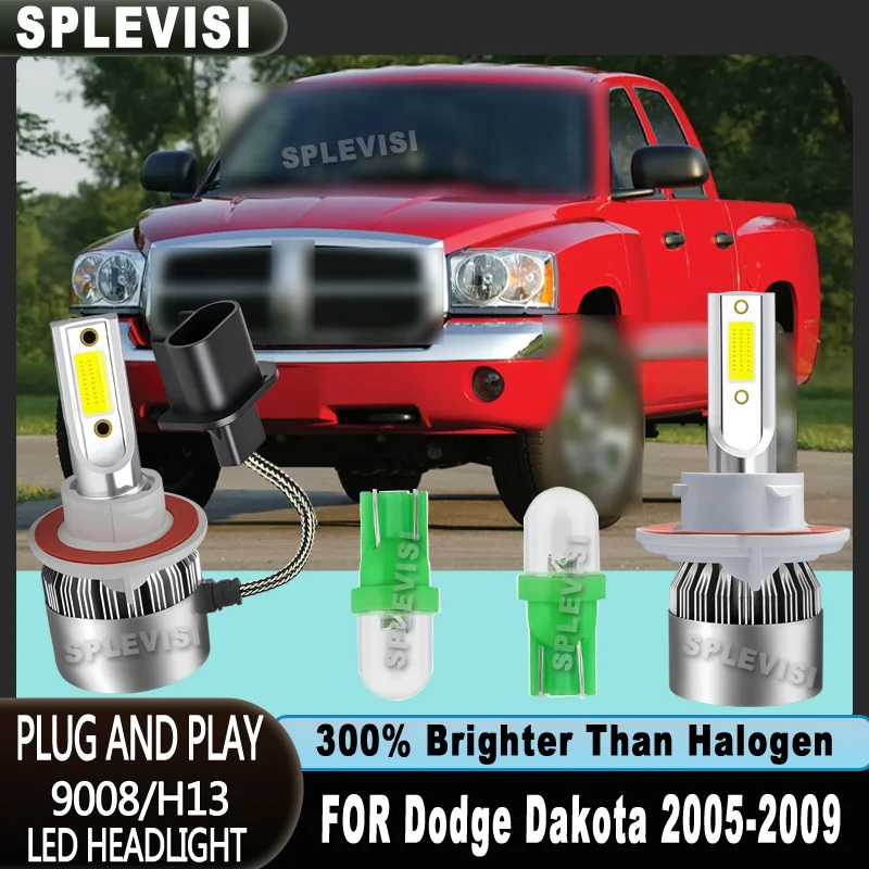 

4500LM Each 45W 6000K Color Easy Install Lifespan more than 60000 Hours LED HEADLIGHT For Dodge Dakota 2005 2006 2007 2008 2009
