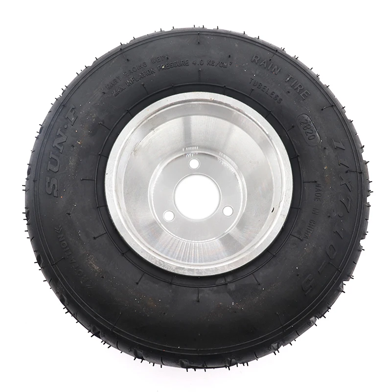 10x4.50-5 11x7.10-5 Inch Rain Tubeless Tires with Aluminum Wheels for Go Kart Front and Rear Wheel Drift Go Kart Accessories.