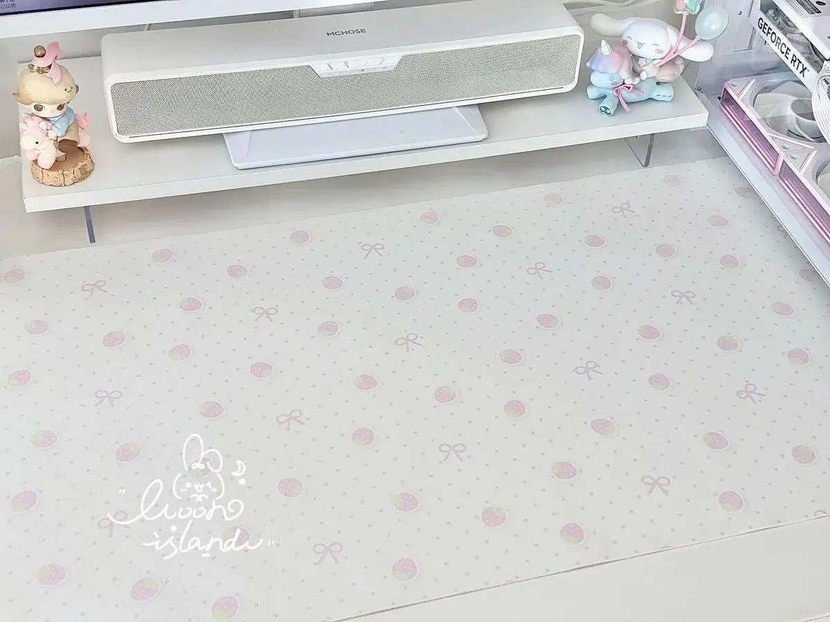 Strawberry Cute Girl Heart Y2k Soft PU Leather Mouse Pad Waterproof NonSlip Desk Mat Smooth Surface Computer Mat Laptop Deskmat