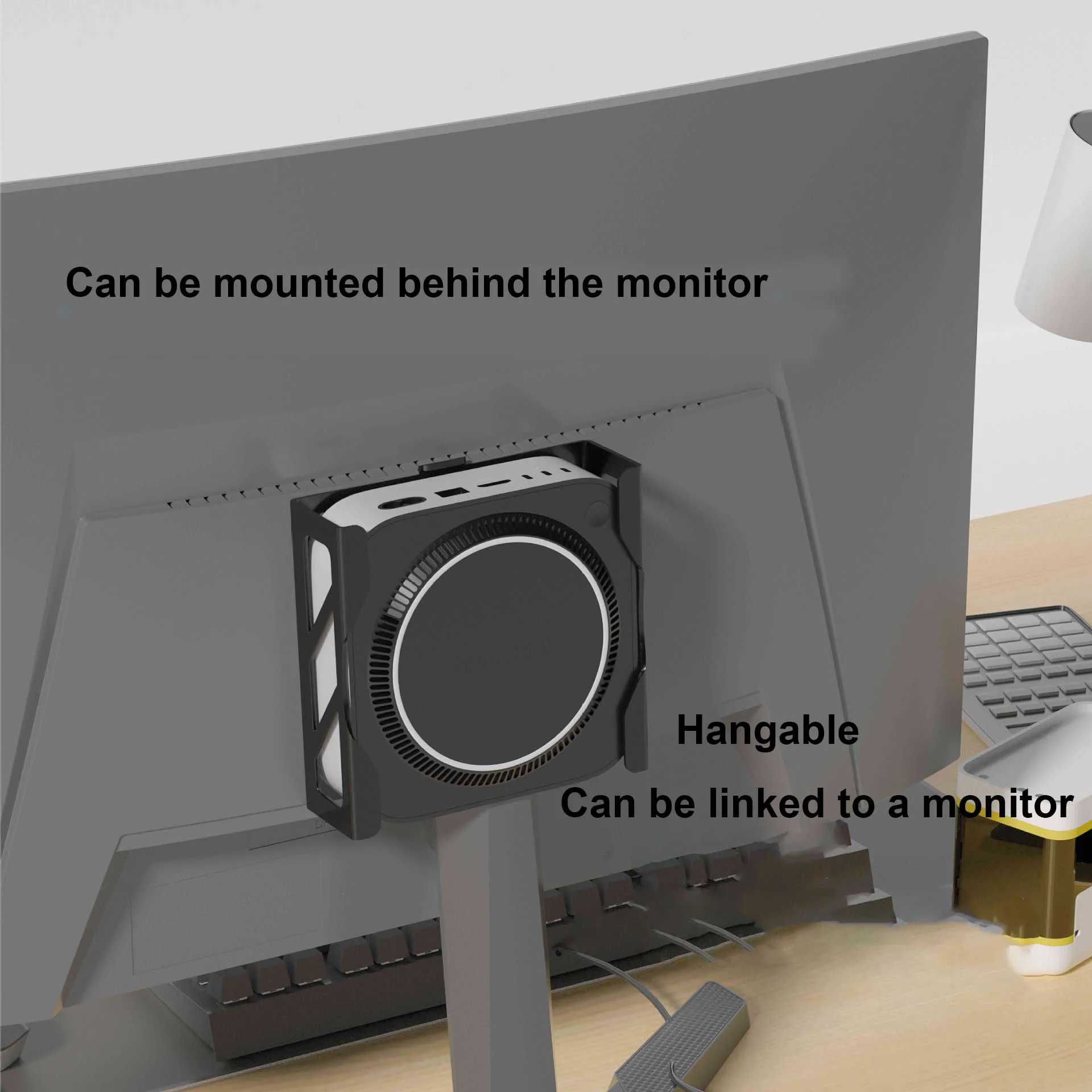 Metal Display Bracket Standard for Mac mini M4/M4 Pro 2024 Bracket Case DIY 95*95mm Hole Display Protector Holder with Screws