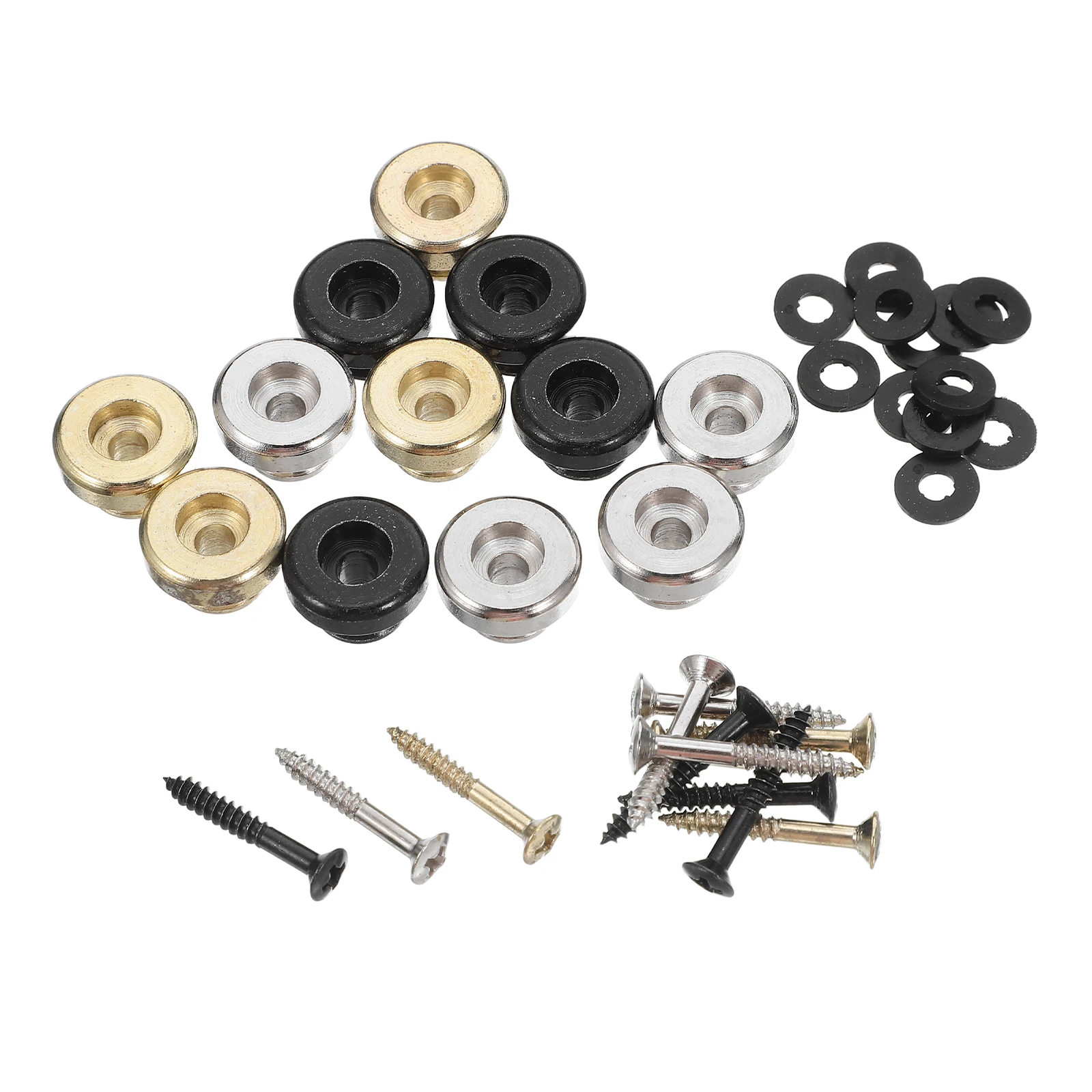 

12 Pcs Guitar Strap Buckle Button Lock Pin Auto Locking Fastener Bass Locks Replacement Supplies Acoustic