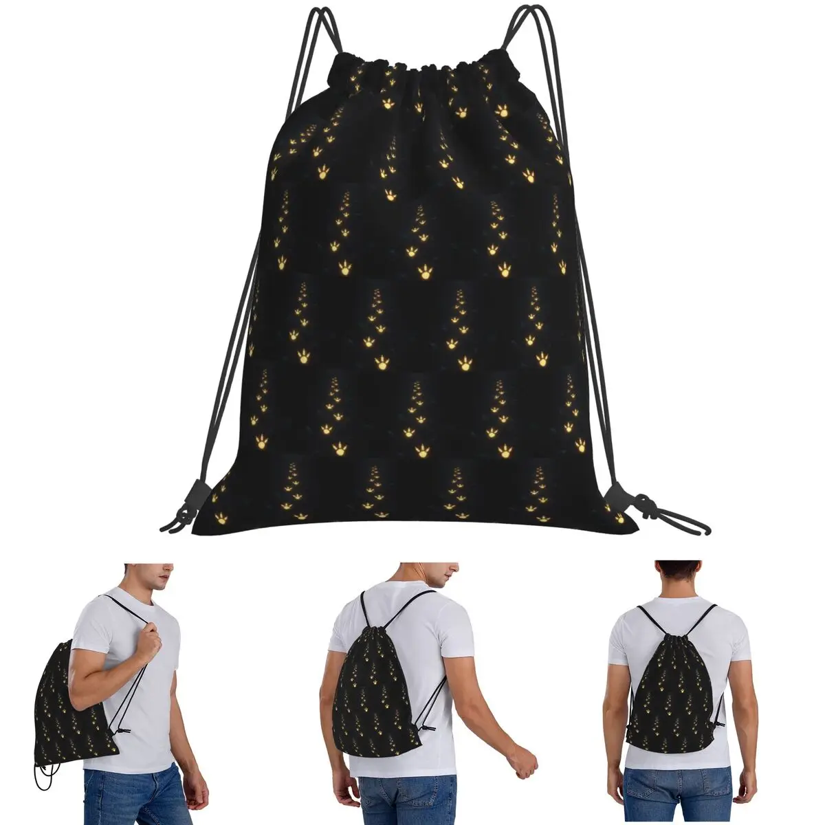 

The Devine Foot Prints Backpacks Multi-function Drawstring Bags Sports Bag Book Bags for Travel School