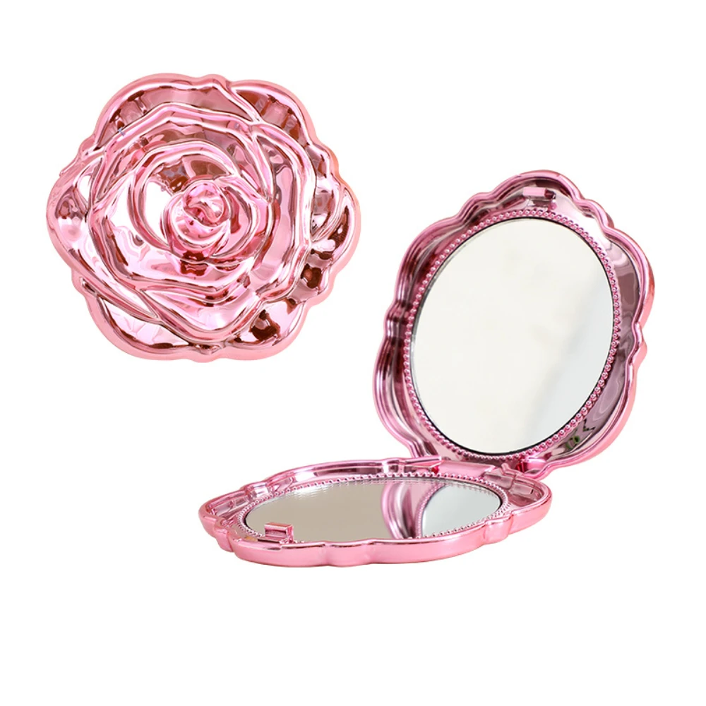 Rose Flower Mirror Corrosion-Resistant Portable Makeup Mirror Compact Hand Mirror Long-Lasting For Pocket Business Trips Travel