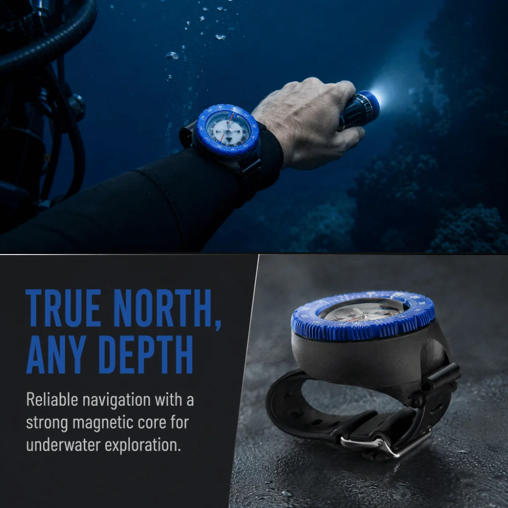 50M Waterproof Diving Compass Watch Digital Display Strong Magnet Digital Scuba Navigator Waterproof Diving Watch Outdoor Diving