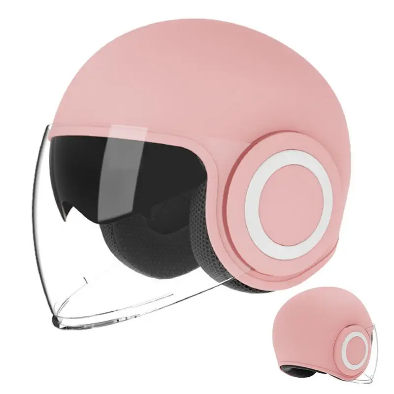 

Electric Women Motocycle Helmet Moped Helmet With Visors Pink Summer ForVespa Bicycle Men Bike Motorcycle Open Face Safety Caps