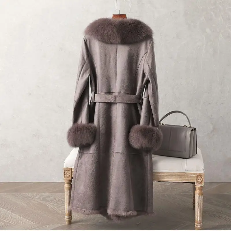 تقليد الثعلب الفراء معطف متكامل المرأة متوسطة وطويلة سترة الشتاء مزاجه الجديد التنقل سليم صالح مقلد معطف الفرو