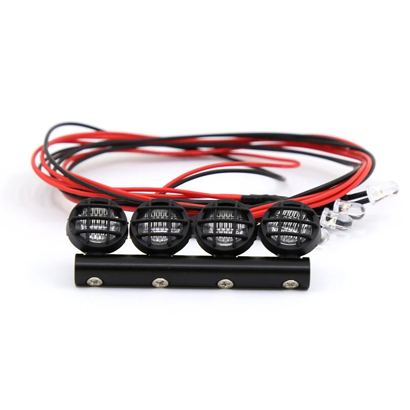 RC LED Roof Light Bar + Spotlights Luggage Rack Light for 1/18 1/24 WPL SCX24 Crawler Car Upgrade Parts