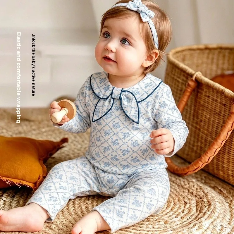 2026 New Autumn Baby Girls Cotton Romper | Grade A Soft Bodysuit | Cute Newborn Going Out Outfit