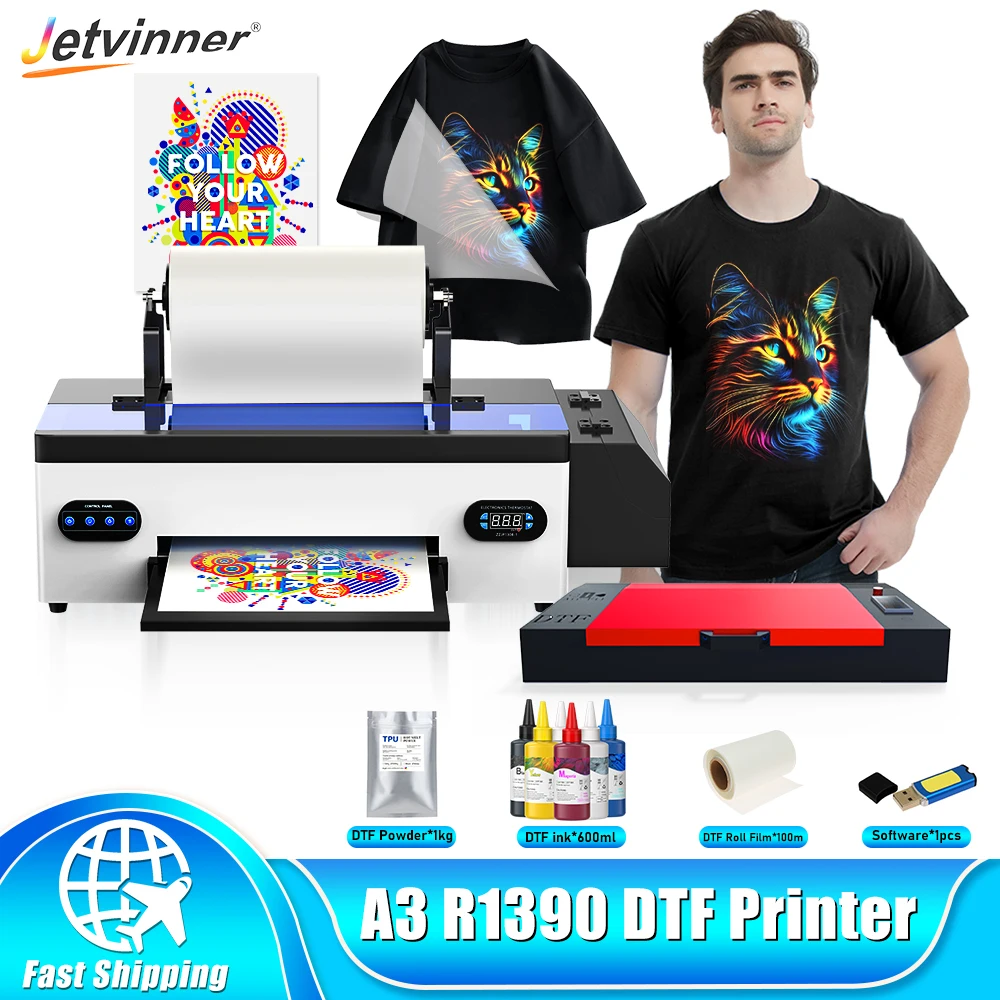 A3 R1390 DTF Transfer Printer impresora dtf a3 Direct To Film Transfer Printer A3 T shirts Printing Machine for Textile Clothes