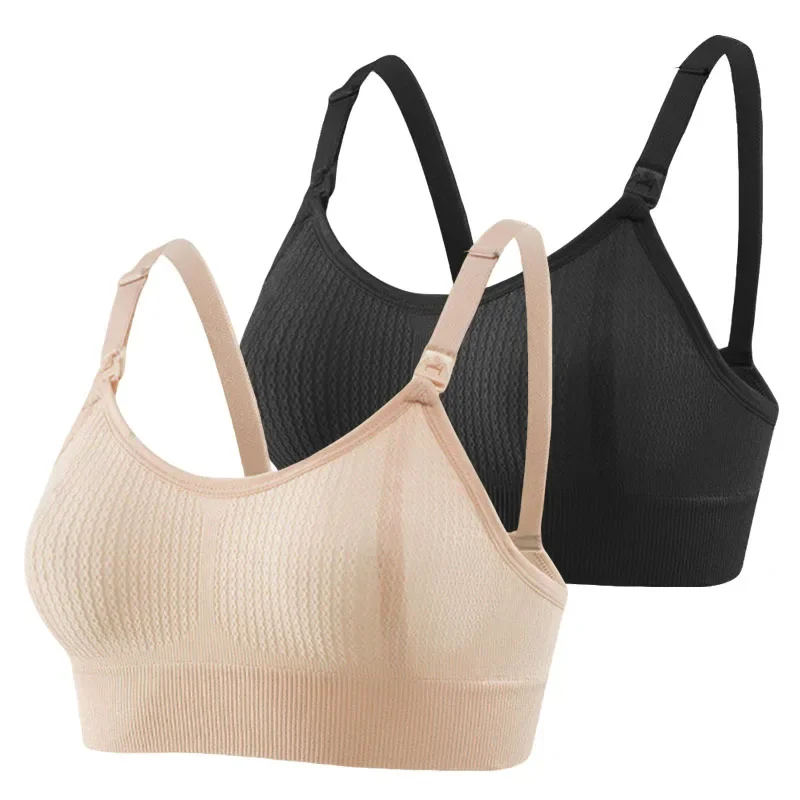 

2pcs Women'S Breastfeeding Underwear Comfortable Without Steel Rings Anti Sagging Gathering Maternity Nursing Breastfeeding Bra
