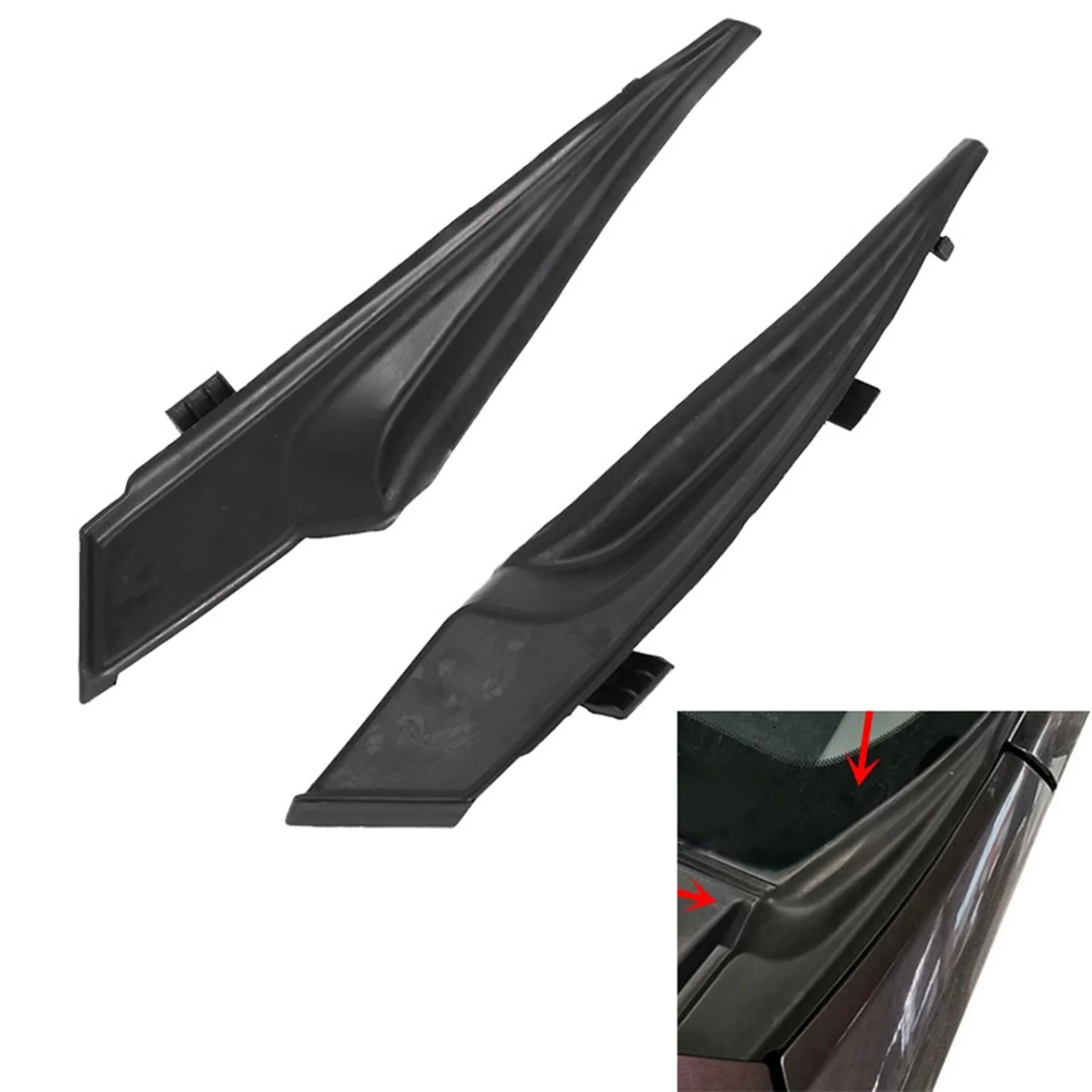 2Pcs Front Windshield Wiper Cowl Trim Water Deflector Plate Neck Trim Panel for Toyota Corolla 2014-2019