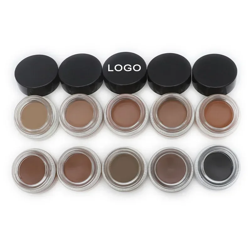 10-color Private Label Dyed Eyebrow Cream Custom Bulk Fast-dry Waterproof Anti-sweat Air Cushion 7g Transparent Jar Makeup