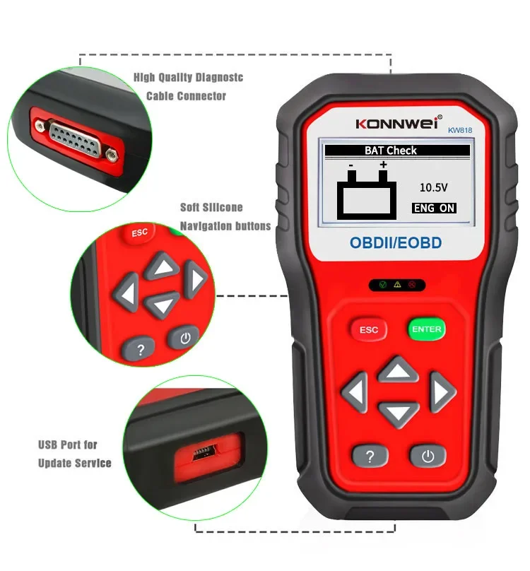 Durabl KW808 KW820 upgrade version KONNWEI KW818 car fault diagnosis instrument scanner