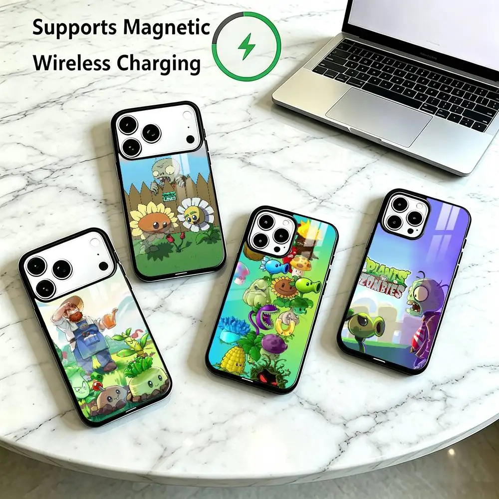 P-Plants Vs Zombies  Phone Case For iPhone18 17,16,15,14,13,12,11 Plus,Pro Compatible with magnetic wireless charging Gift