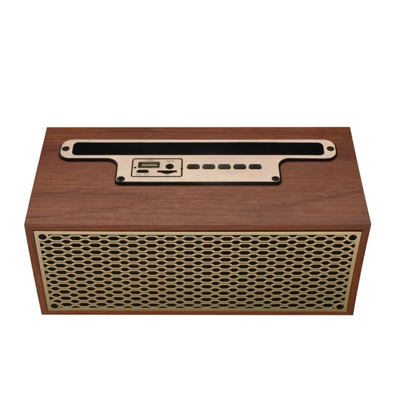 Hot Sale-FM/AM Vintage Wood Grain Bluetooth Speaker Wireless Subwoofer Portable Radio Stereo Phone Stand Speaker