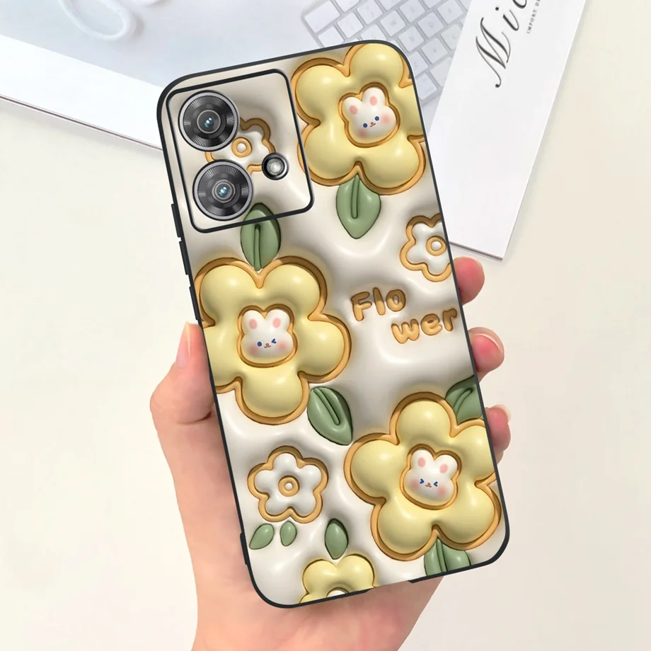 Etui na telefon Motorola Edge 40 Neo Edge40 5G Czarne, miękkie, silikonowe etui przeciwstukowe do Edge 40Neo Capa Panda Rabbit Luxury — zdjęcie 5