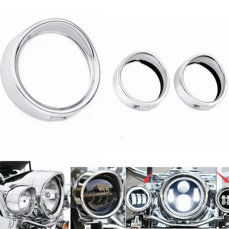 Motorcycle Headlight Trim For Harley Touring Road King Electra Glide Softail FLD/FLH 7