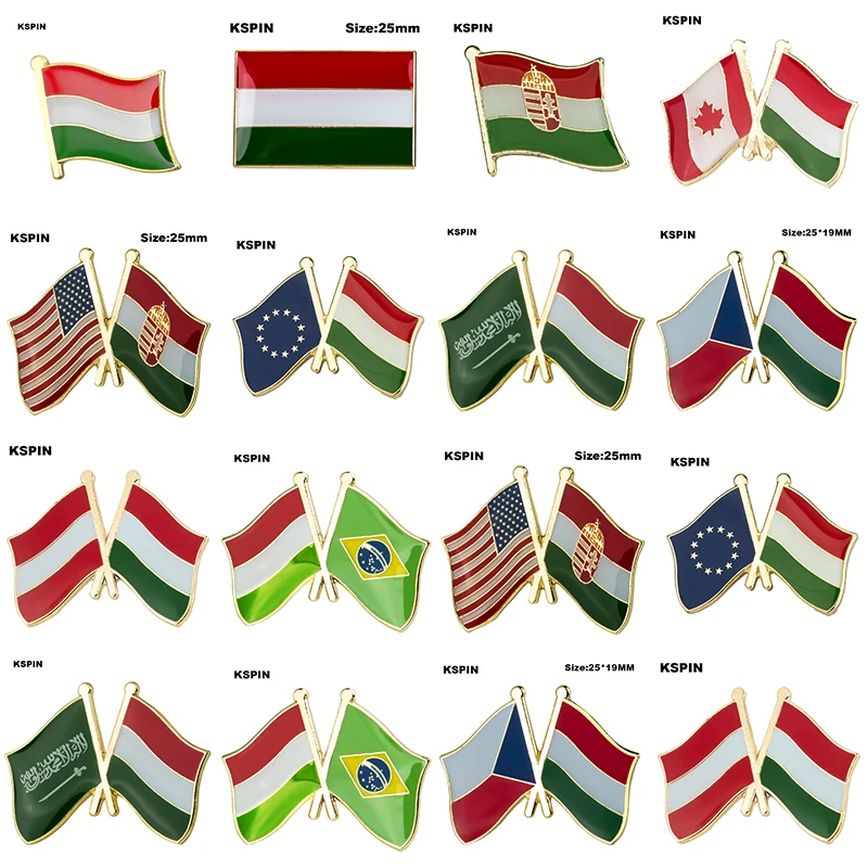 

10pcs a lot Hungary Flag Laple Pin Badge Brooch